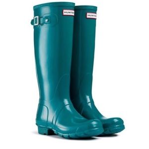 Blue Green Hunter Rain Boots